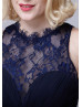Chic Navy Blue Lace Chiffon Mother Of The Bride Dress 